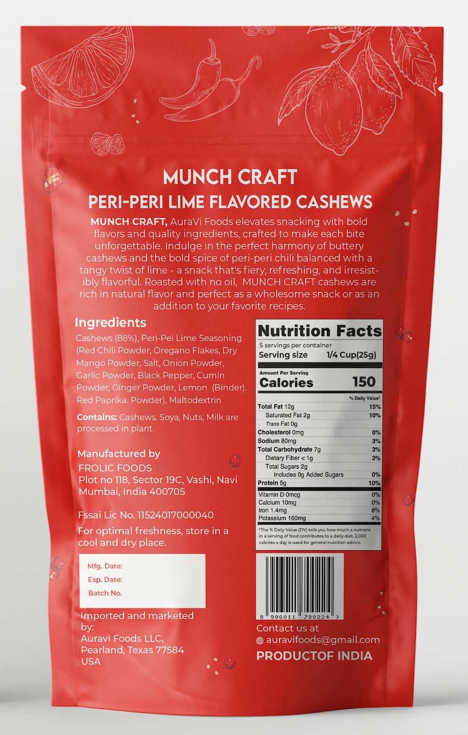 Peri-Peri Lime Flavored Cashews