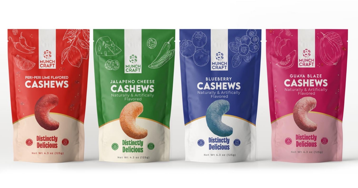 Sampler Bundle: Munch Craft Cashews 4-Pack Variety Mix