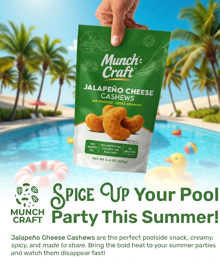 Jalapeño Cheese Cashews – Pantry Bag (4.4oz) – Munch Craft