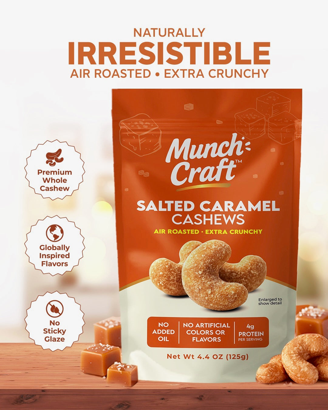 Salted Caramel Cashews – Pantry Bag (4.4oz)