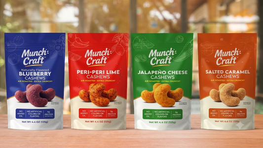 Munch Craft Discovery Bundle 4-Sample Pack (4.4 oz Pantry Bags): Air-Roasted, Extra Crunchy